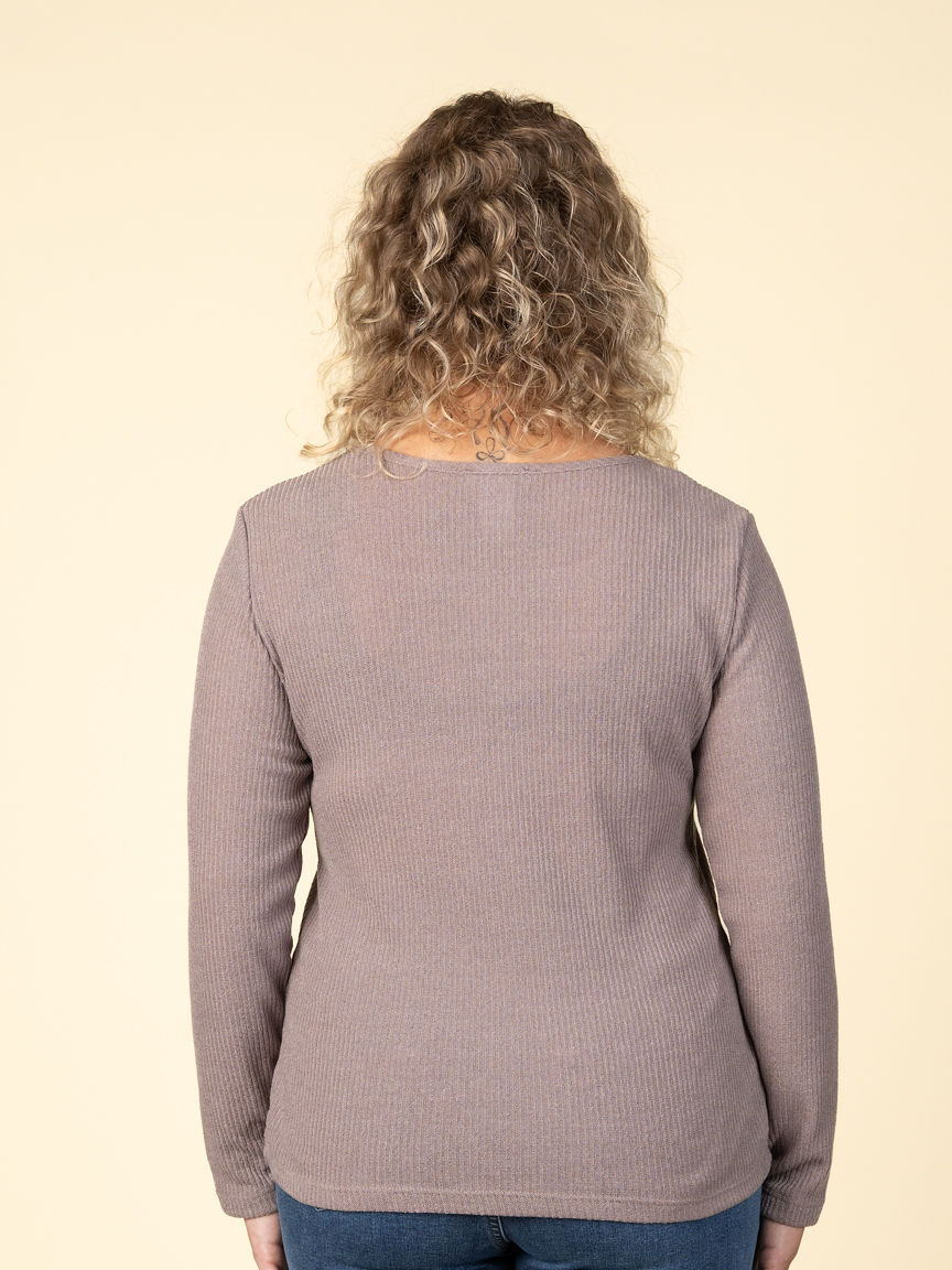 Long Sleeve Top With Square Neck Image 2