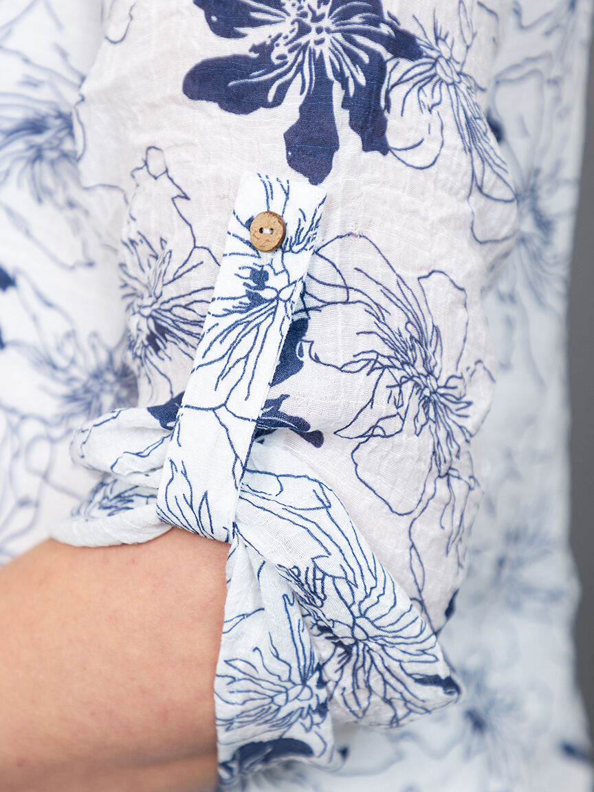 &frac34; sleeve button down tunic