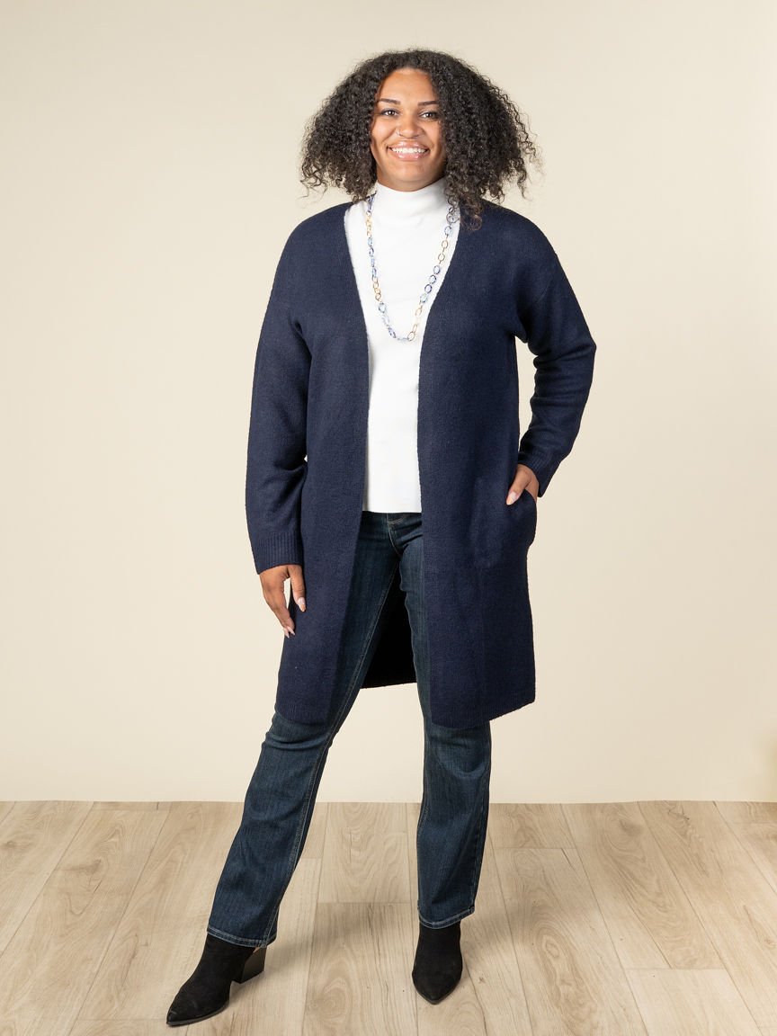 Long Open Front Cardigan