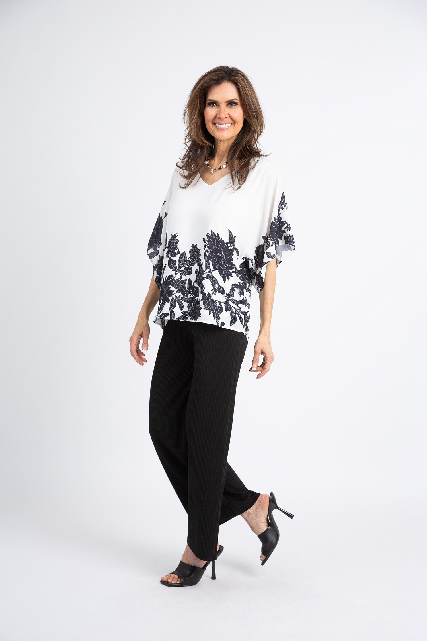 Dolman Sleeve Floral Blouse Image 4