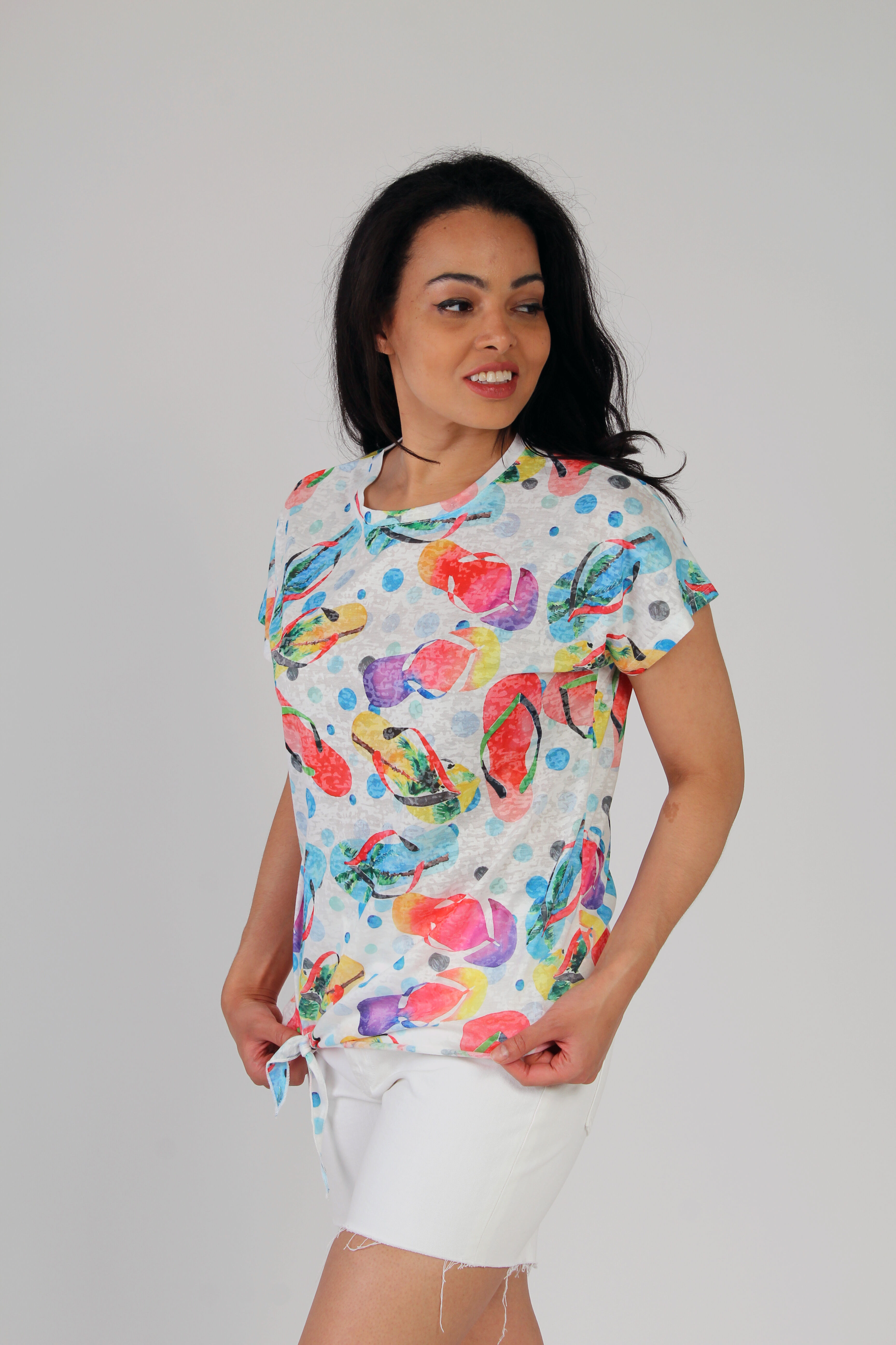 Flip Flop Side Tie T-Shirt Image 3