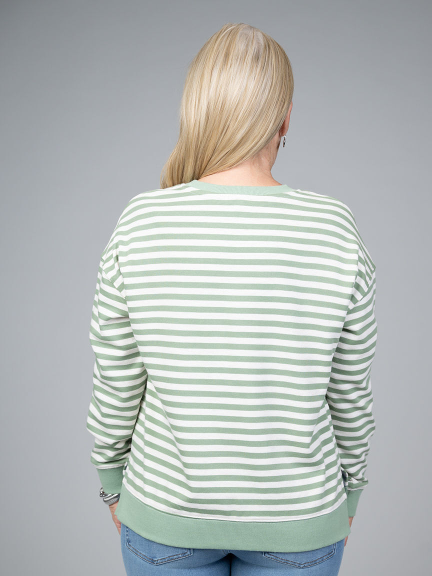 Long Sleeve Striped Crew Neck