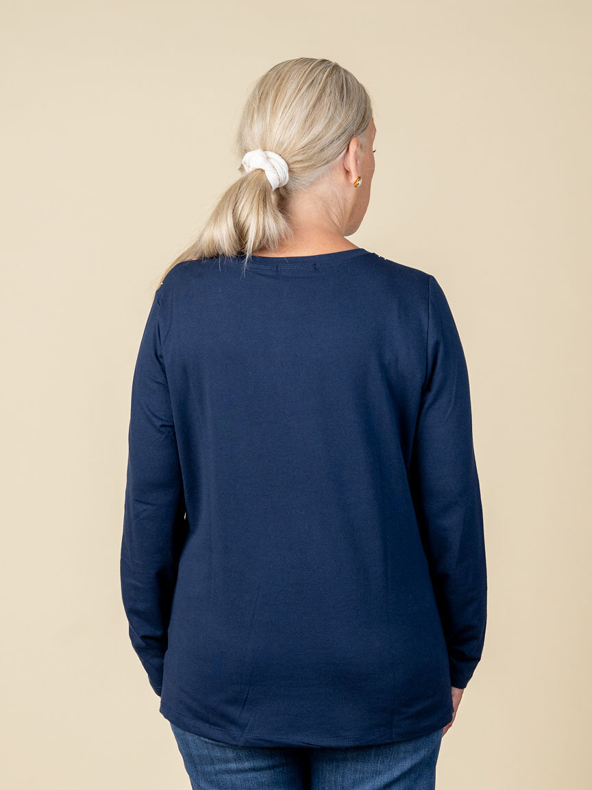 3/4 Length Sleeve Top w/ Geometric Bling