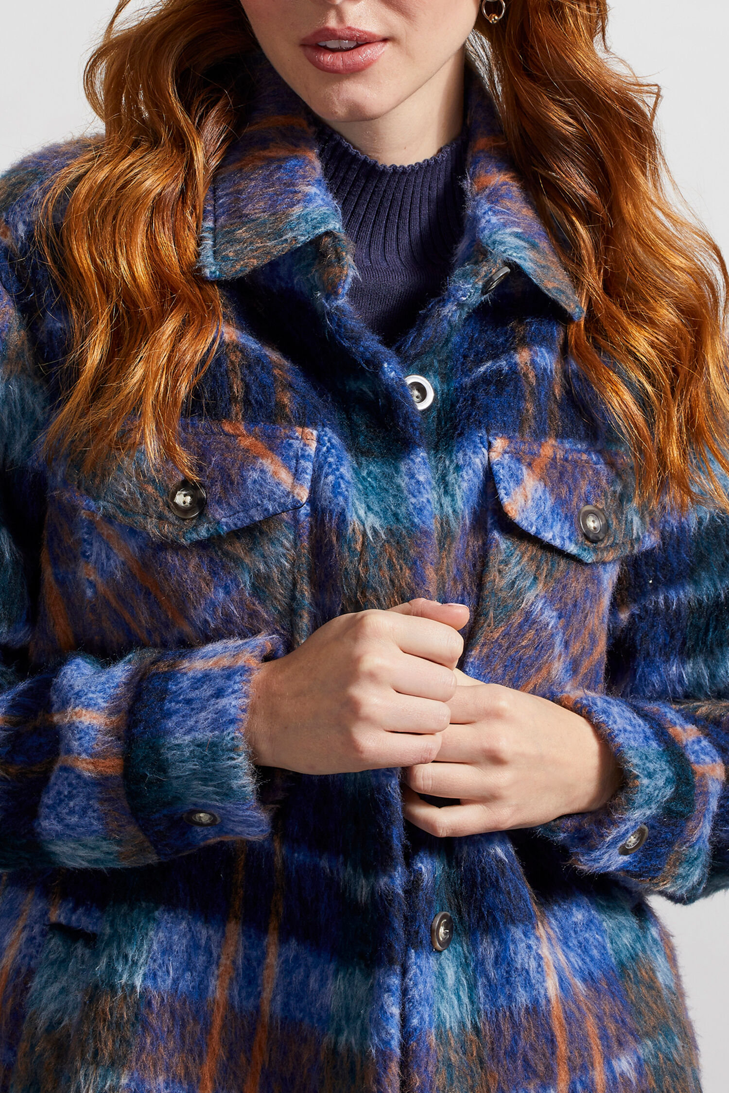 Long Brushed Shacket Image 4