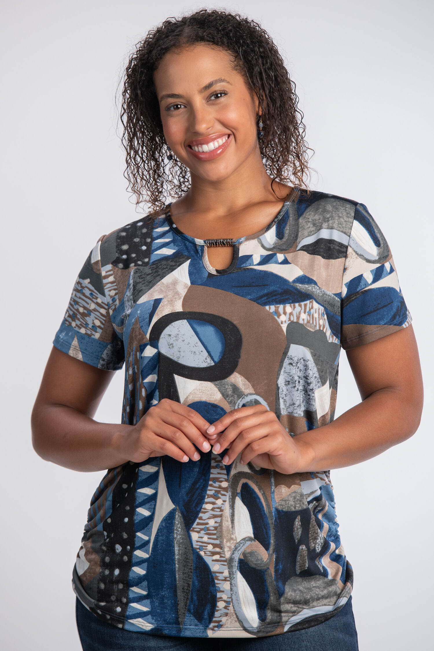 Short Sleeve Keyhole Top  Image 1