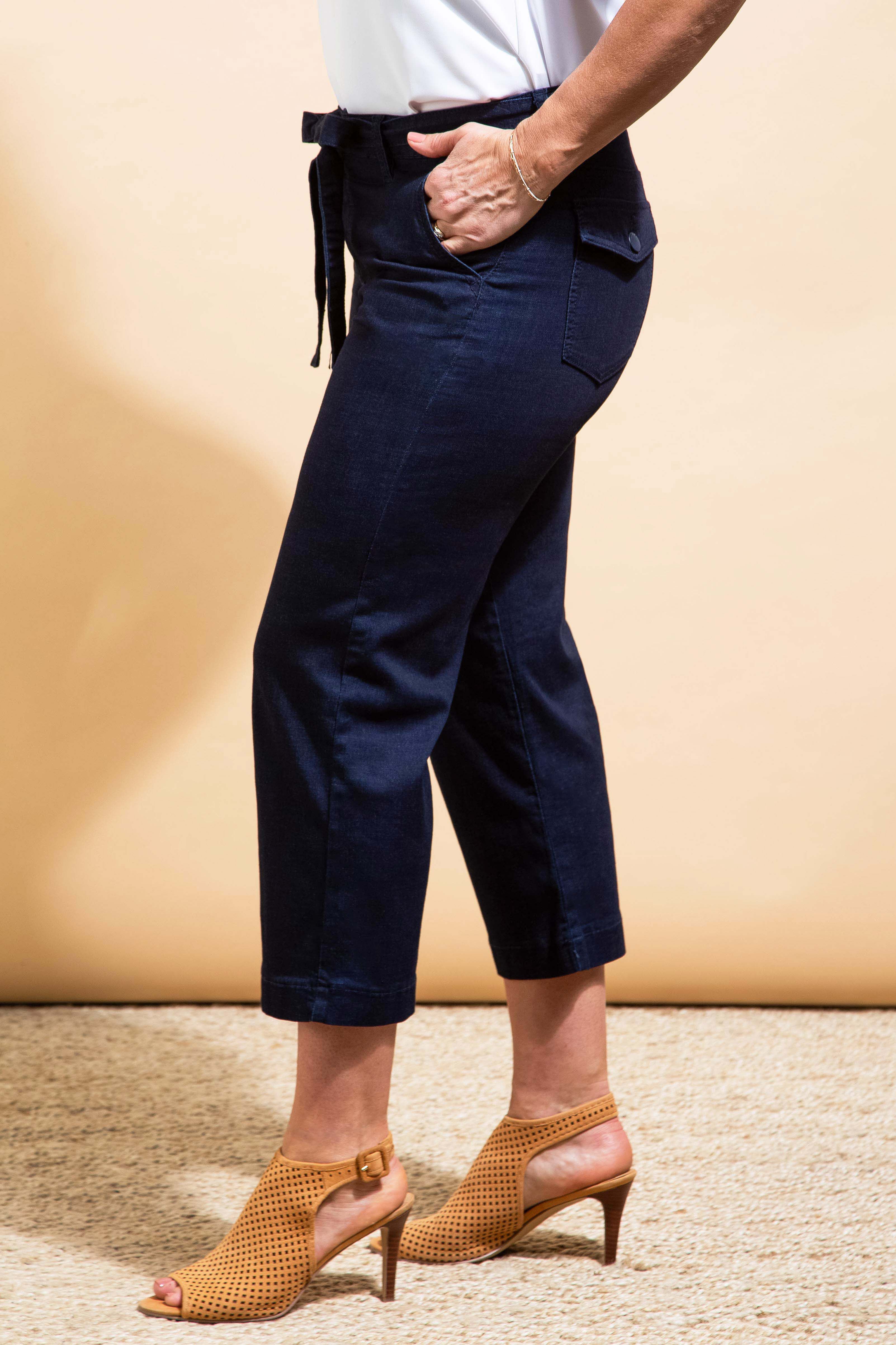 Gaucho Denim Pants Image 2