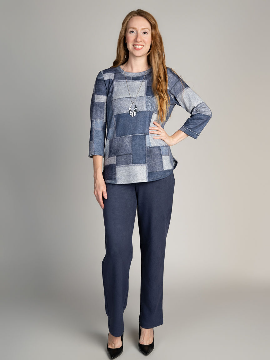 Crew Neck Colour Block Top