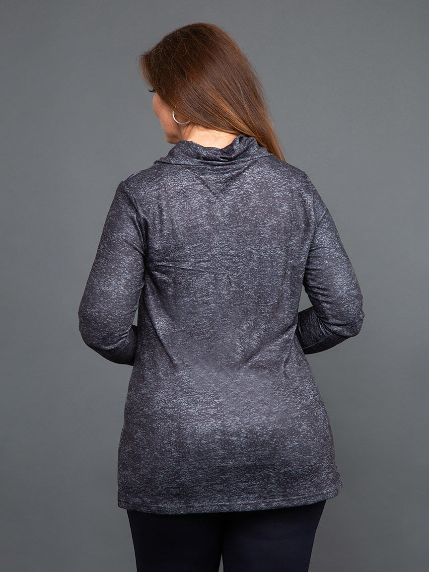 Mock V-Neck Floral Top  Image 4