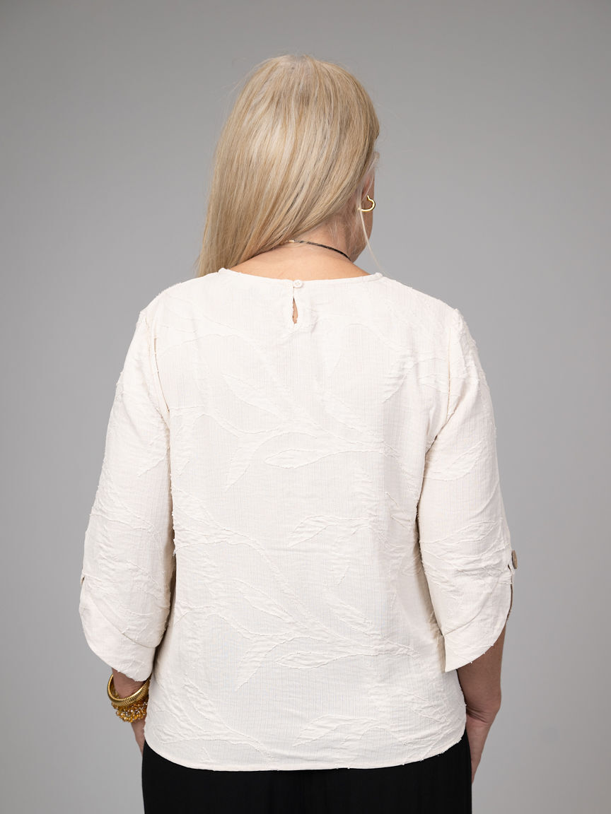 3/4 Sleeve Textured Top