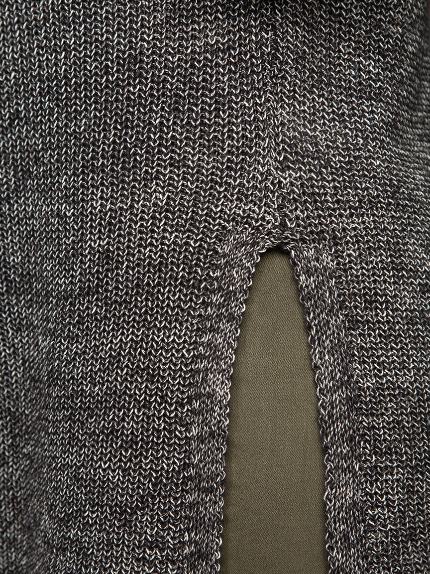 Mock Neck Heathered Knit Tunic Sweater Image 5