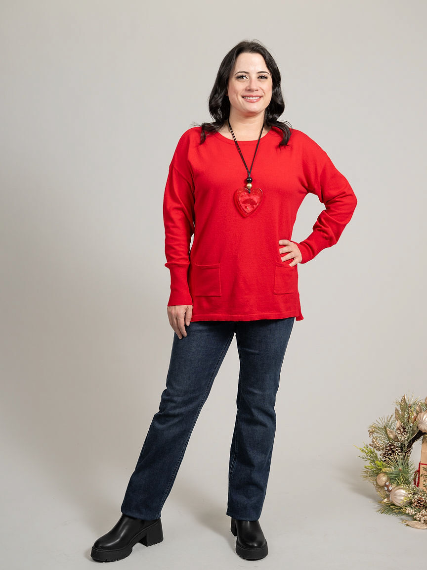 Long Sleeve Drop Shoulder Sweater