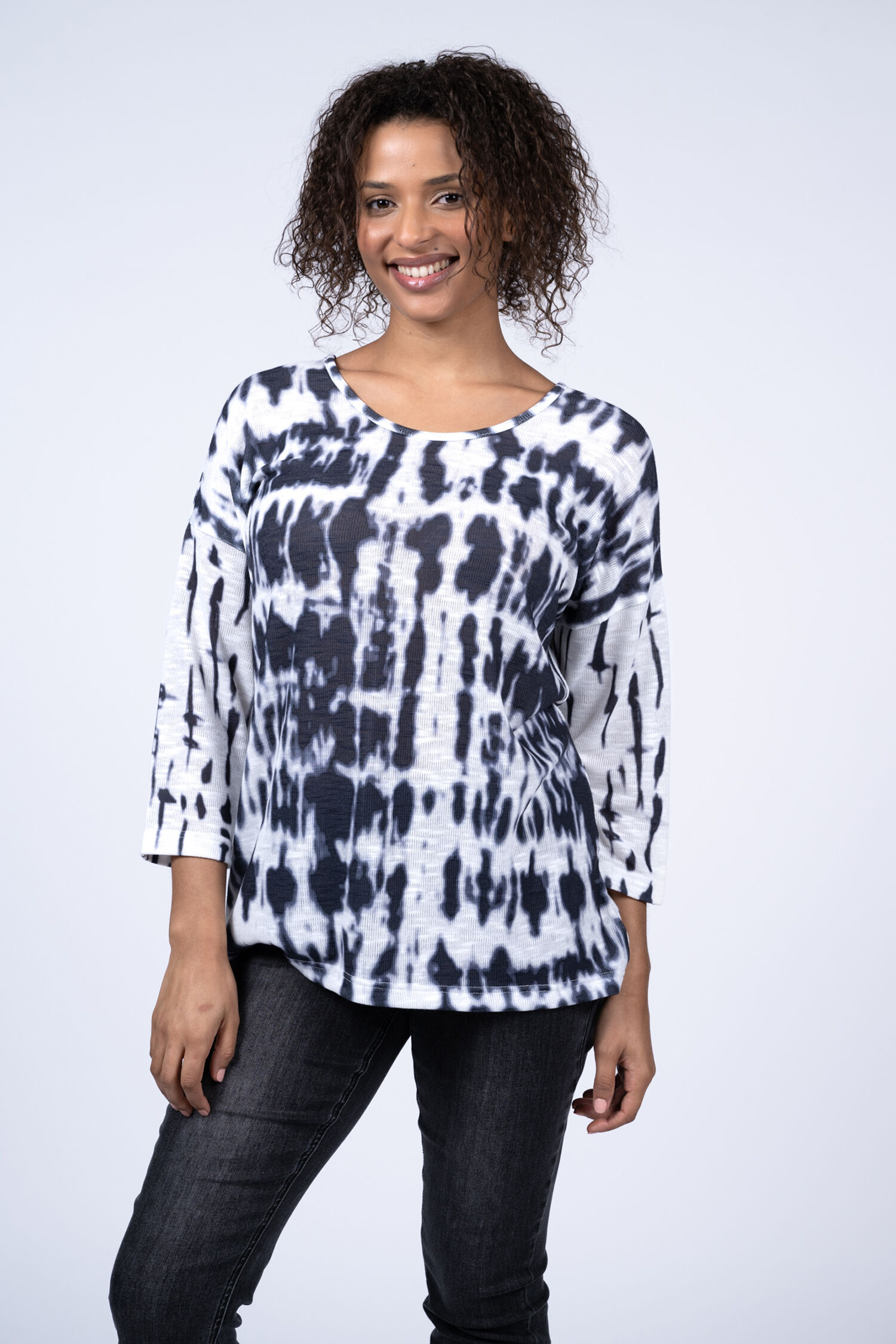 Light-Knit Tie-Dye Top Image 1