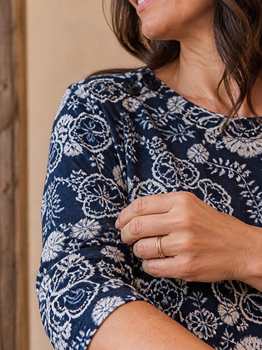 3/4 Sleeve V-Neck Top