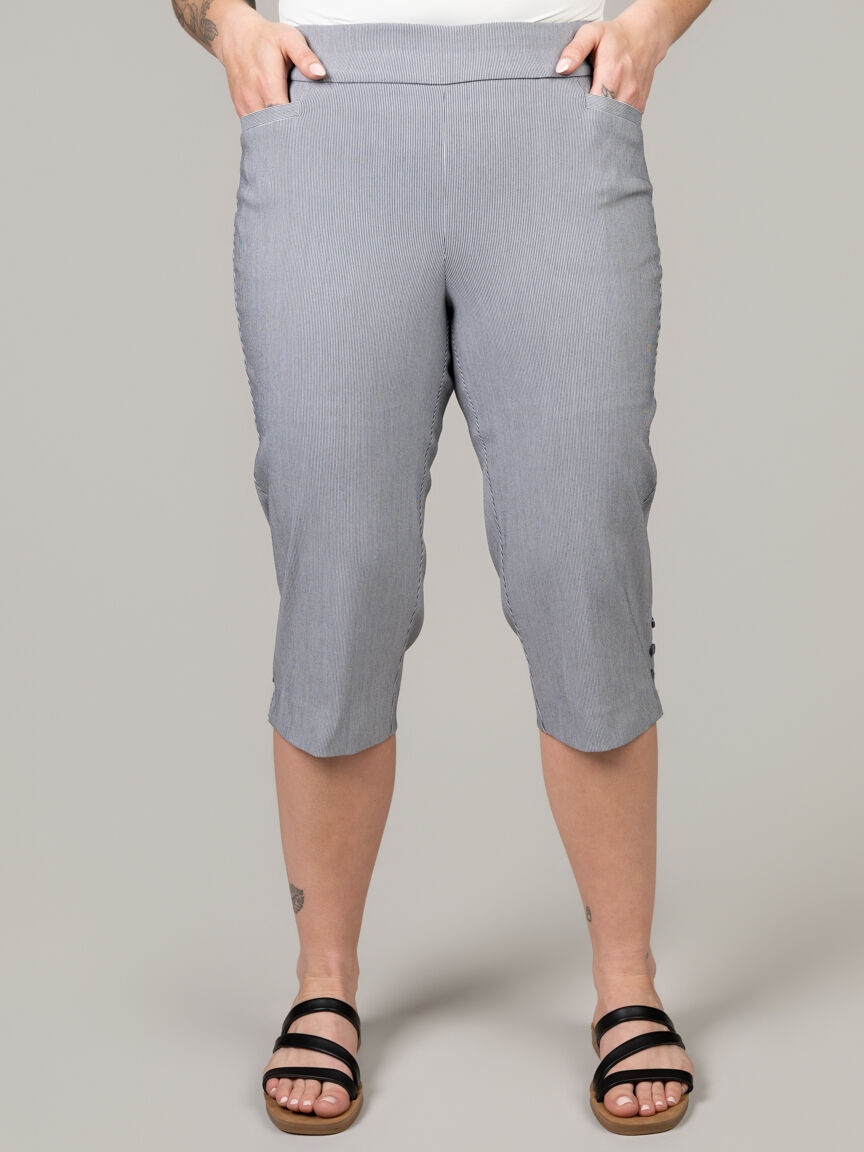 Elastic Waist Capri Pants
