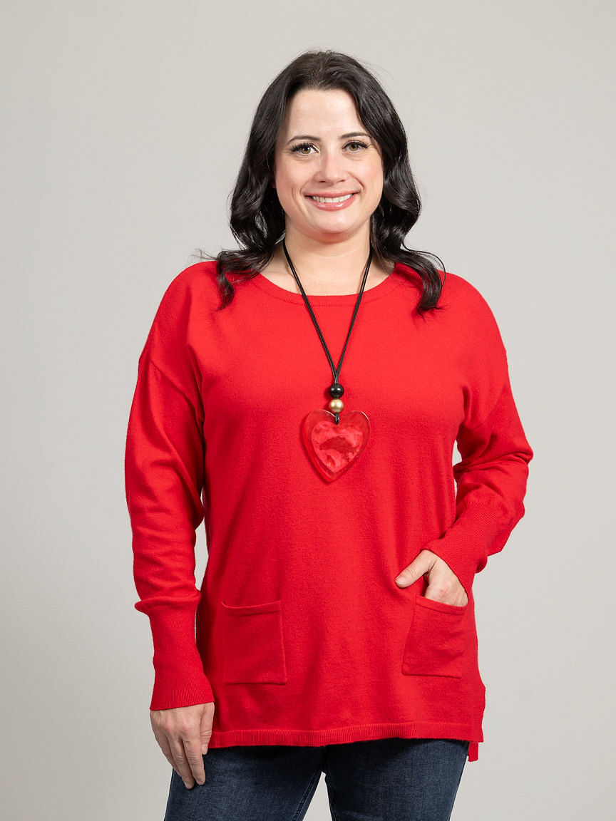 Long Sleeve Drop Shoulder Sweater