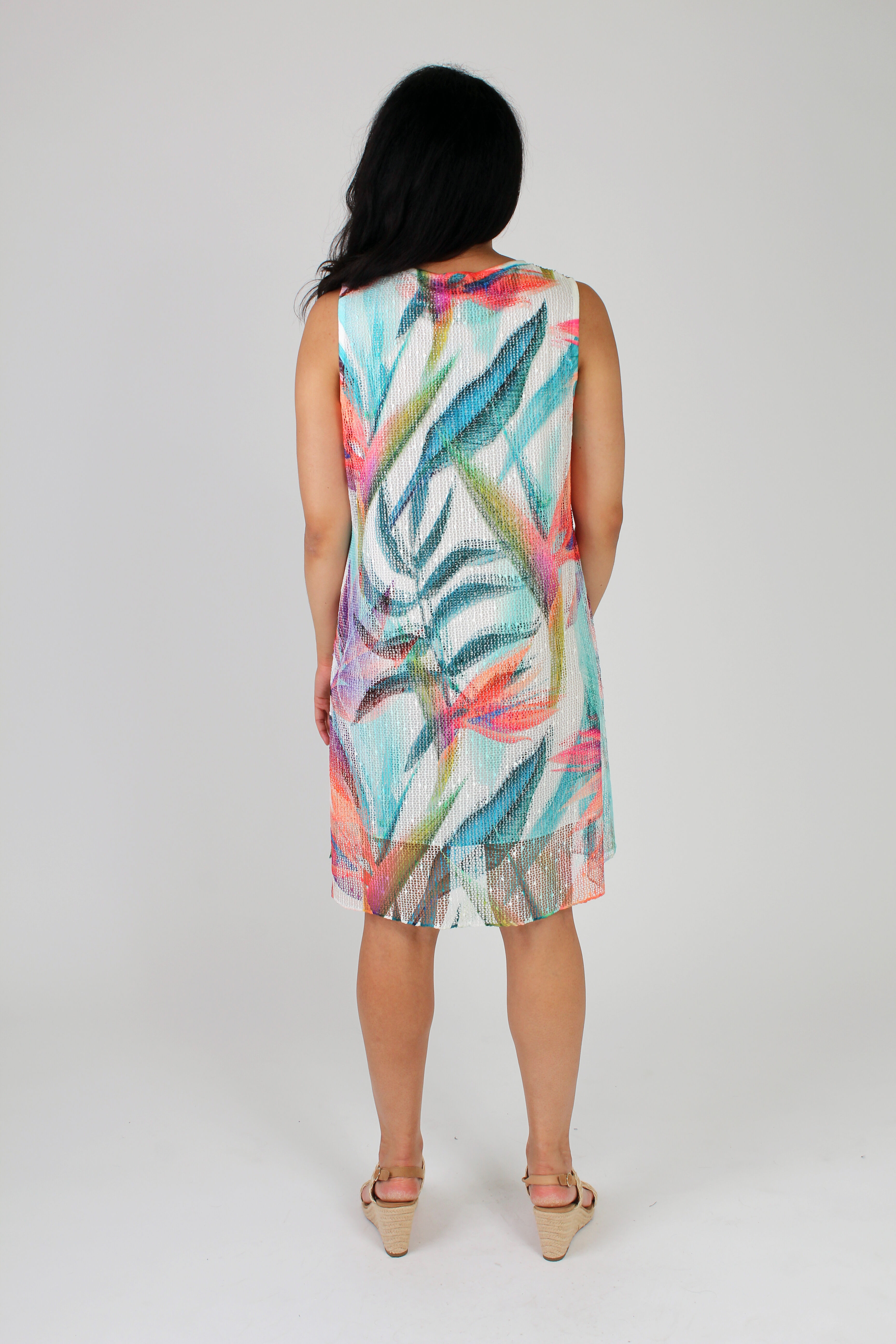 Mesh Overlay Summer Dress Image 2