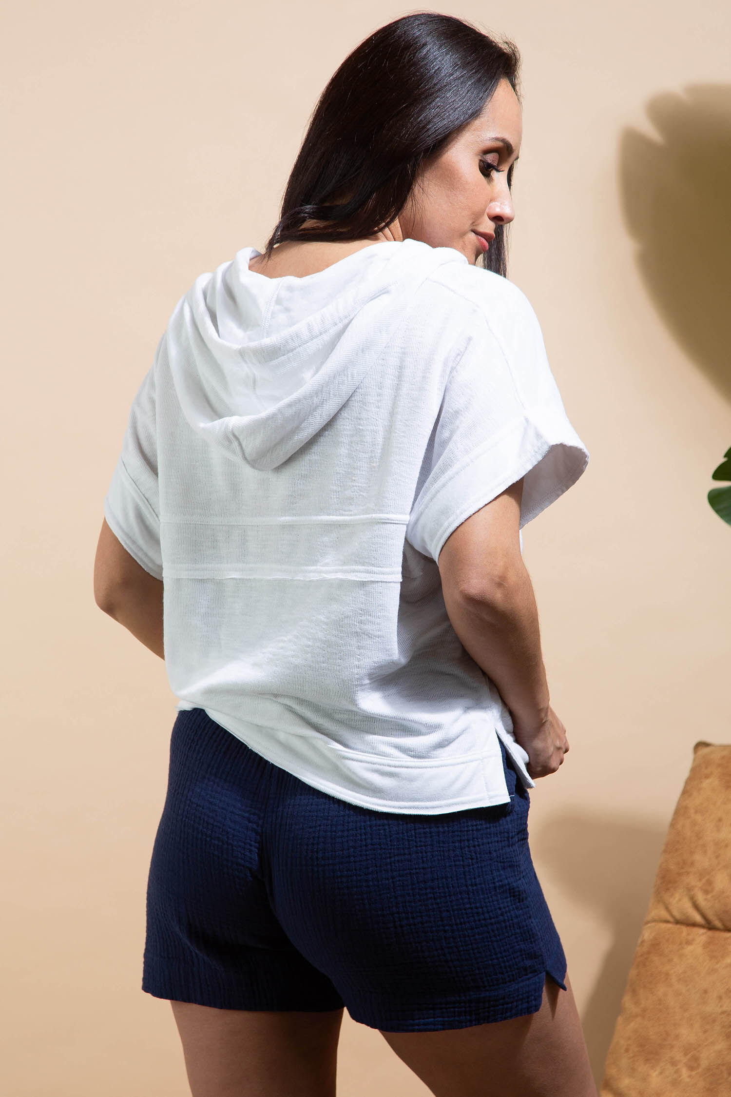 Zip-Up Knit Short Sleeve Jacket Image 4