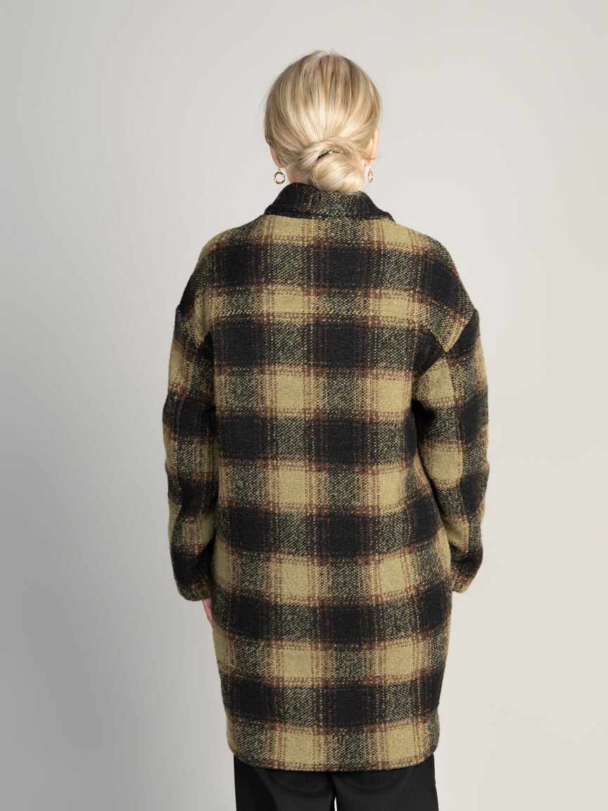 Collared Wool Blend Cocoon Coat
