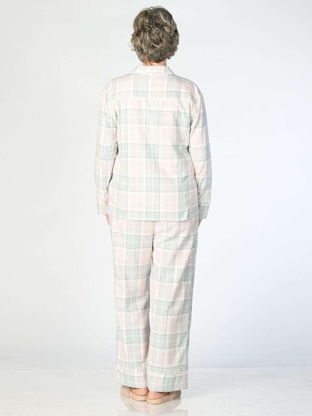 Flannel Plaid Pajama Set Image 2