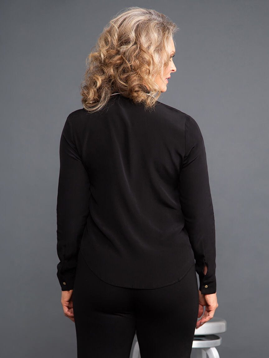 Long Sleeve Button-Up Blouse