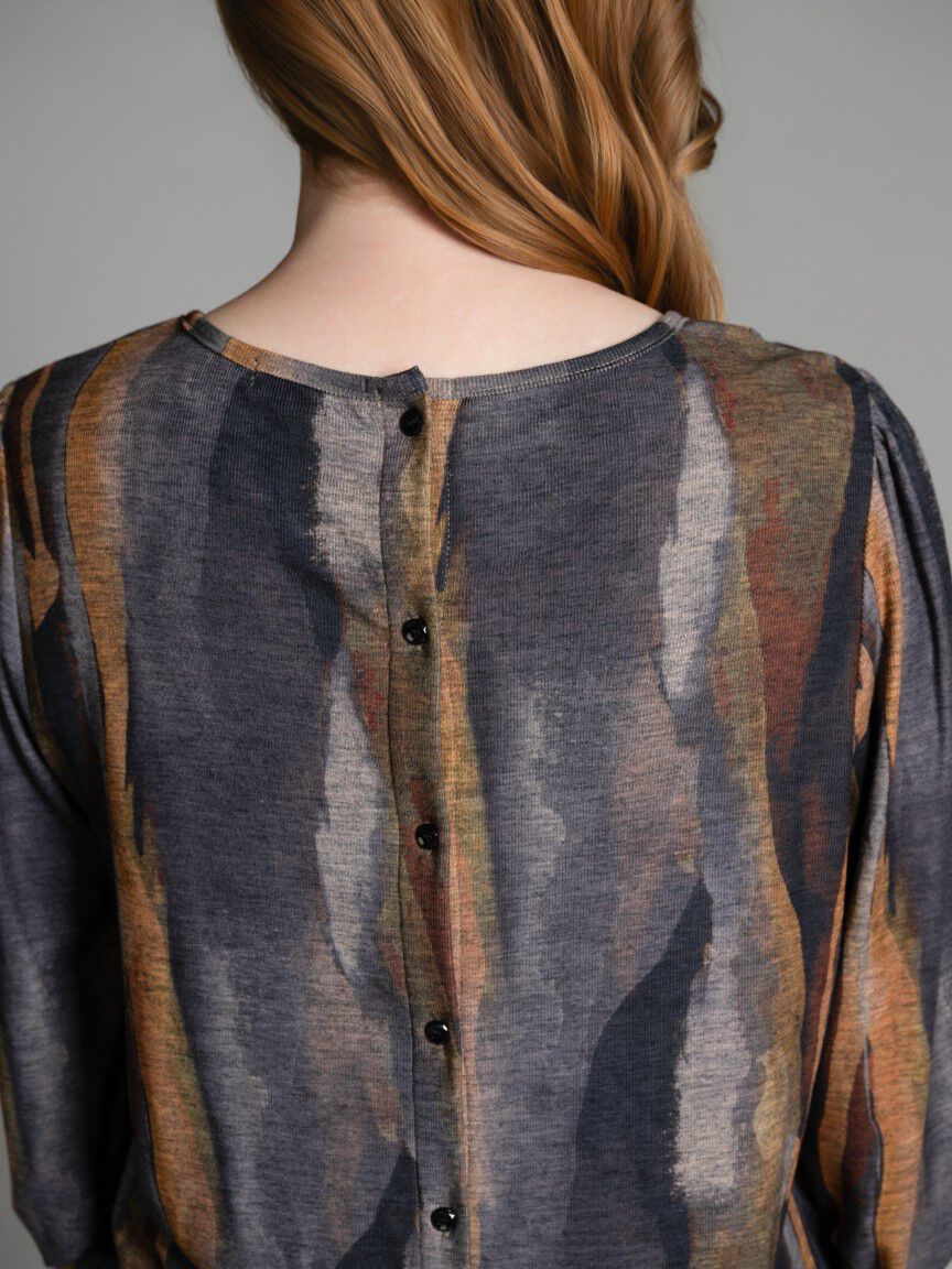 Long Sleeve Button Back Top