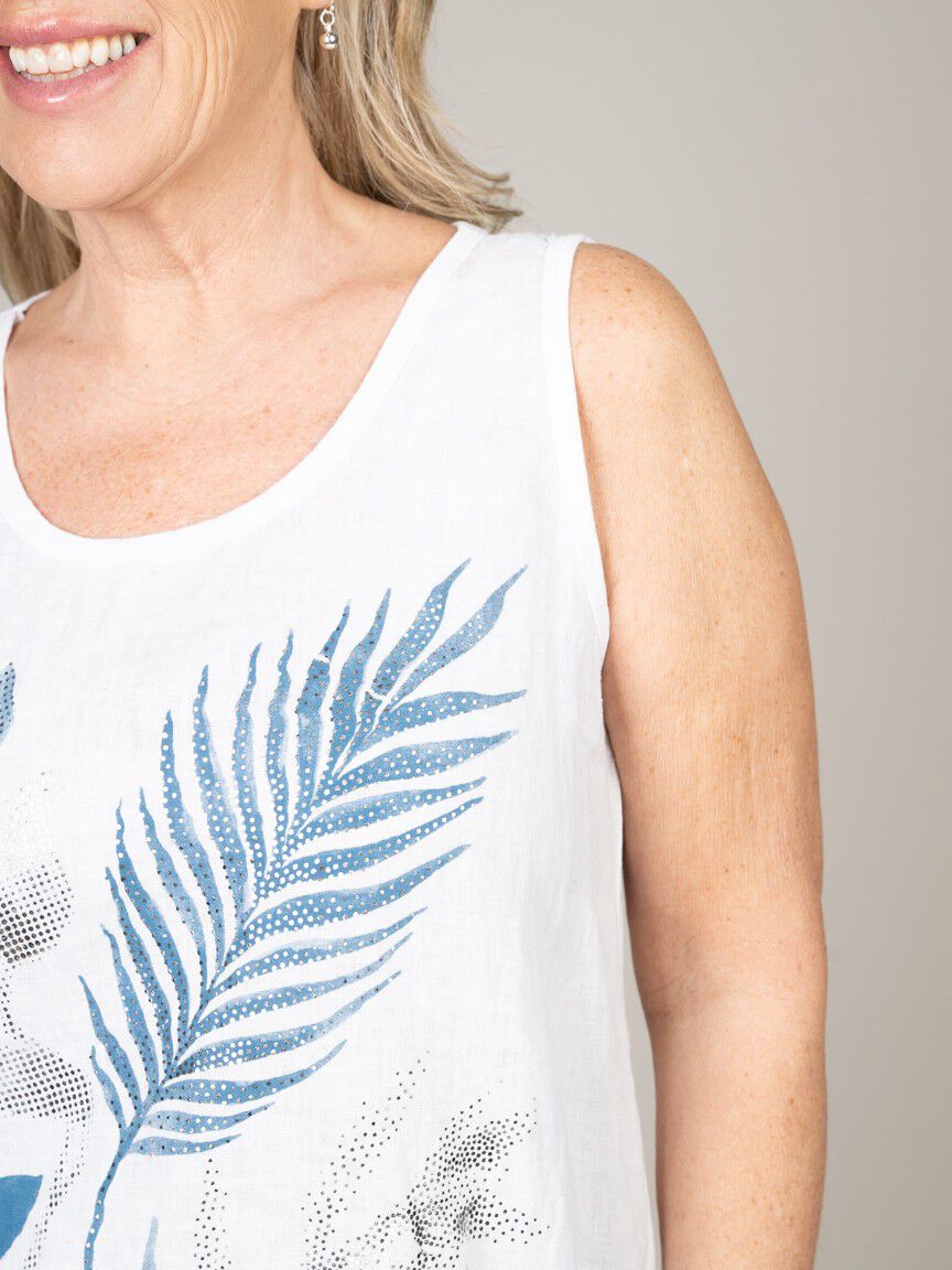 Sleeveless Top with Metallic Detail
