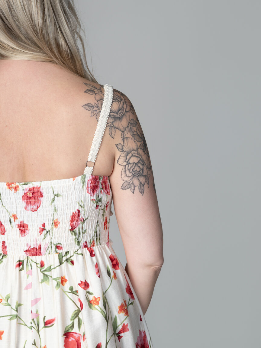 Sleeveless Smocked Maxi Dress with Tassel Detail