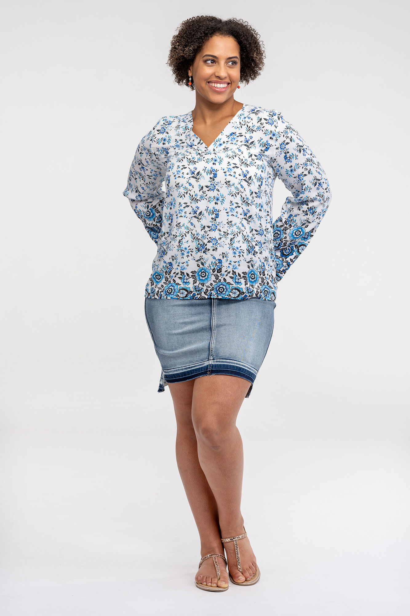 Pull-On Denim Skirt Image 3