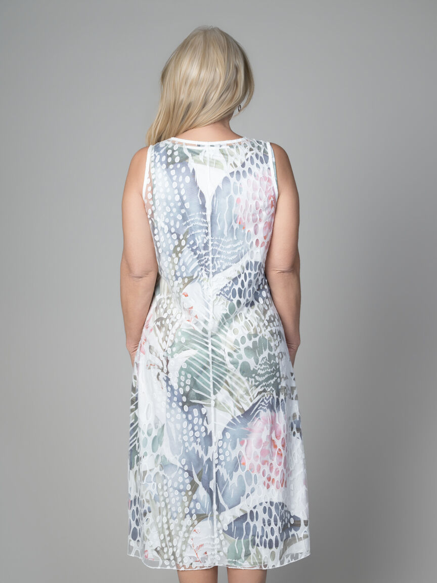 2 Piece Sheer Overlay Sleeveless Dress