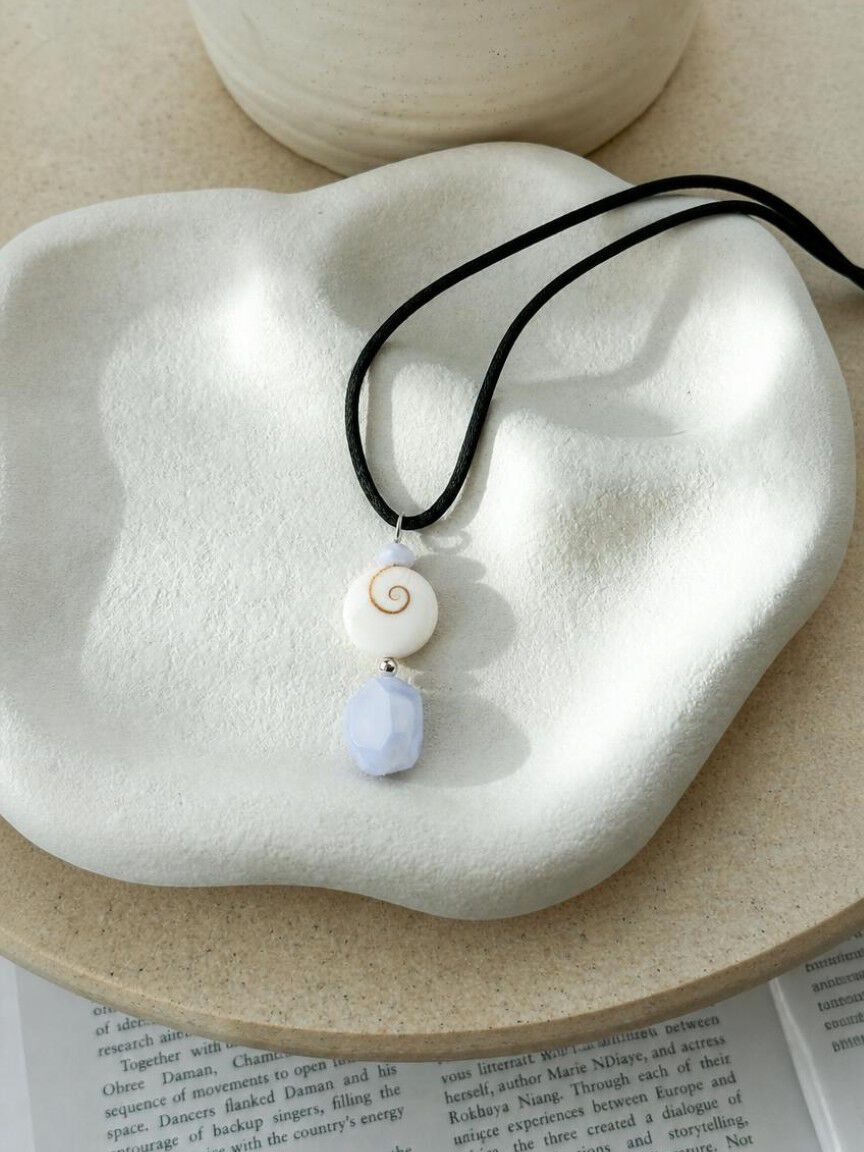 Blue Lace Agate Cord Necklace