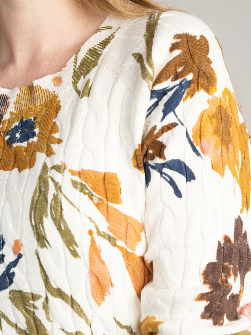 Lightweight Cable Knit Sweater Image 3