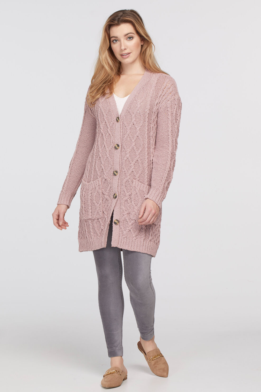 Cable Cardigan Sweater Image 1