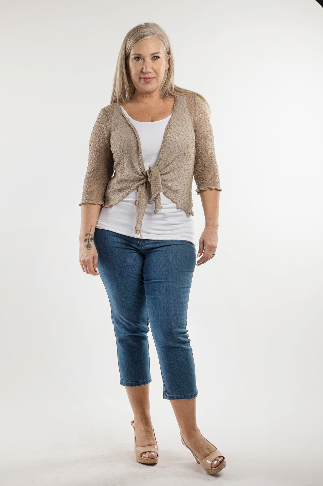 Cropped Mesh Cardigan Image 11