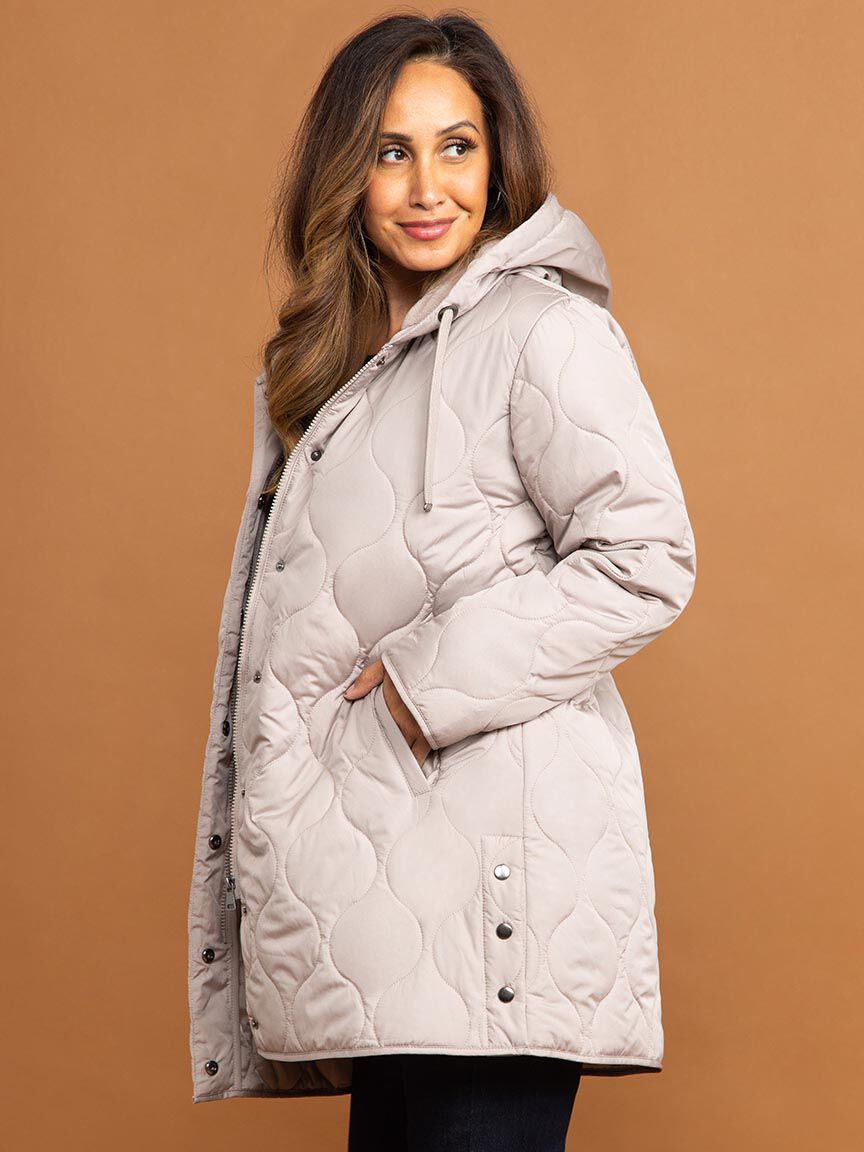 Chain Quilted Hooded Jacket Image 3