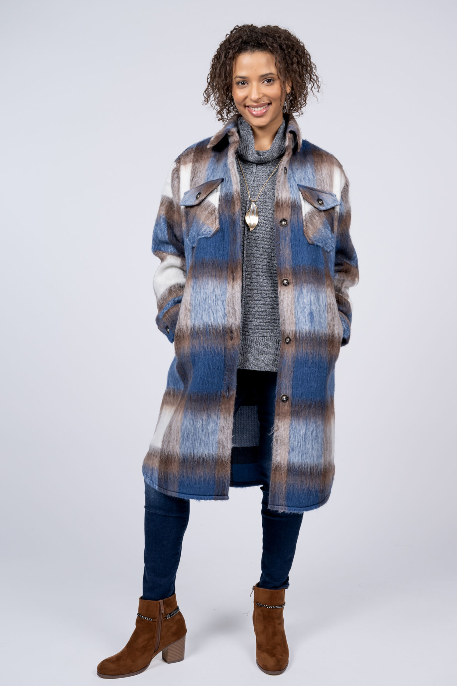 Long Brushed Shacket  Image 1