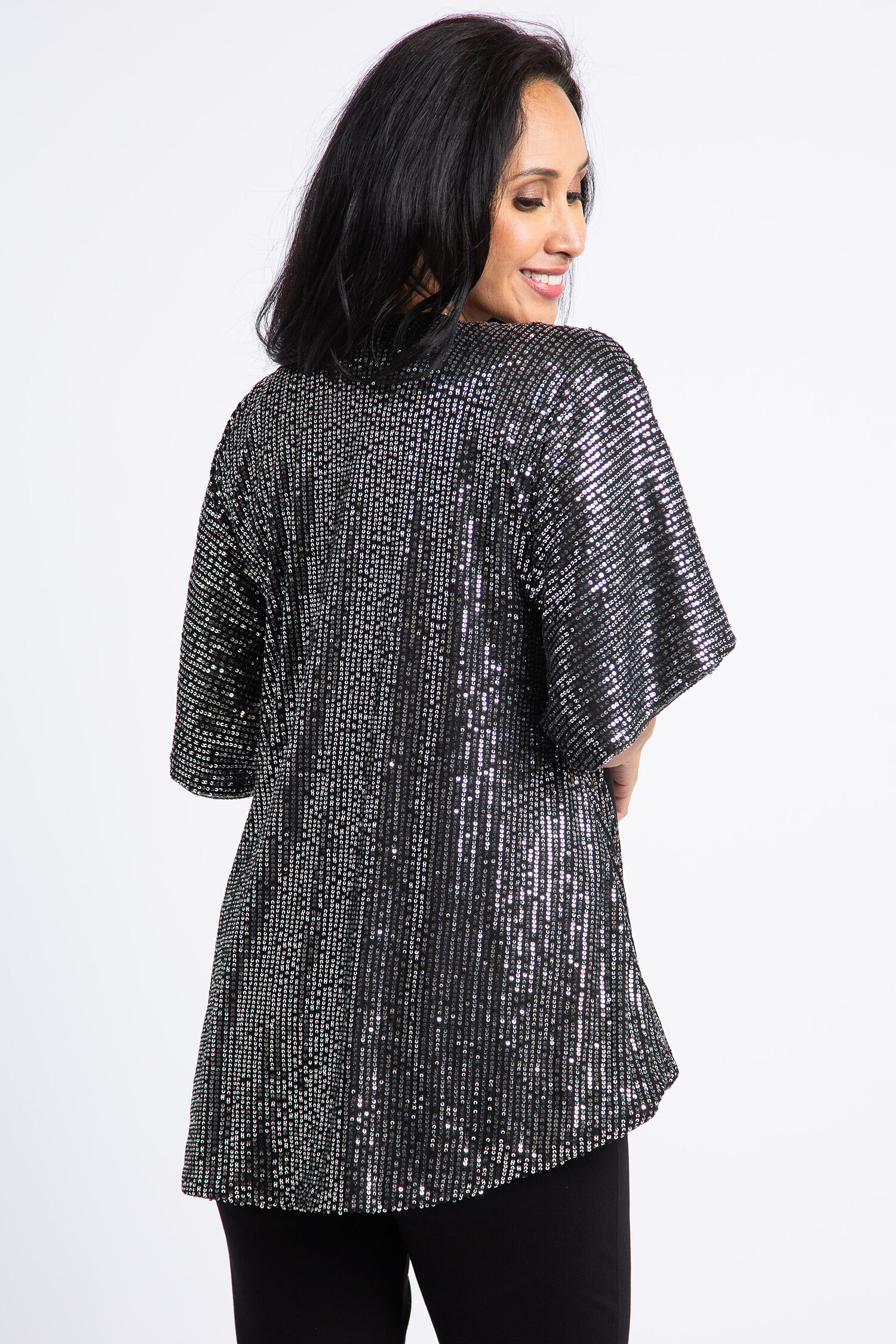 Kimono Sleeve Sequin Cardigan Image 3