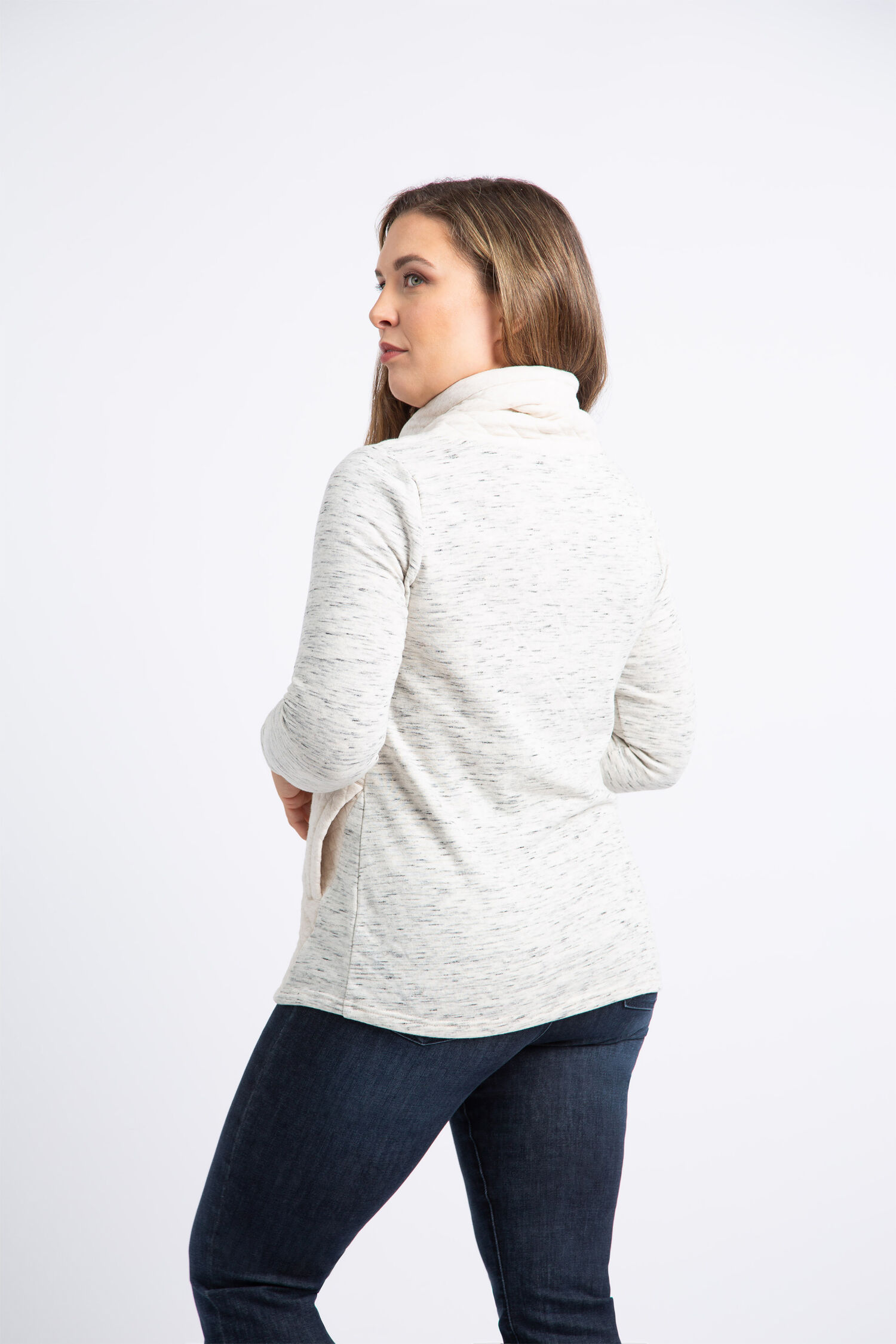 Quilted Cowl Neck Sweater Image 4