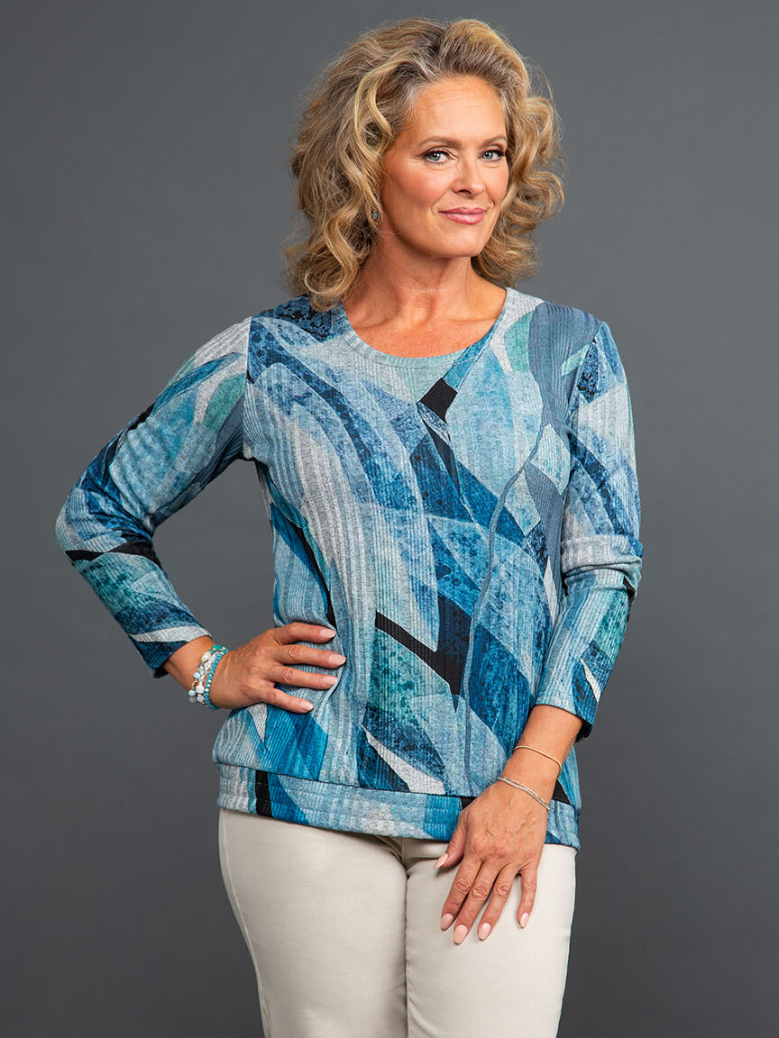 Long Sleeve Ribbed Knit Top