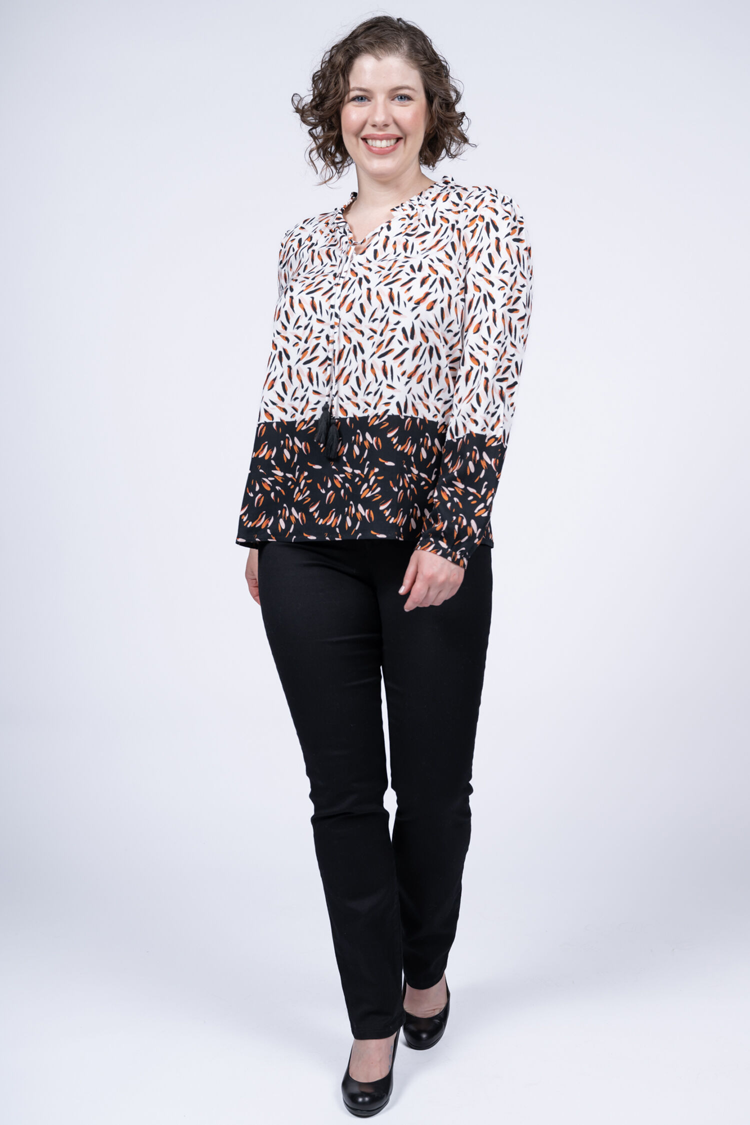 Long Sleeve Neck-Tie Blouse  Image 4