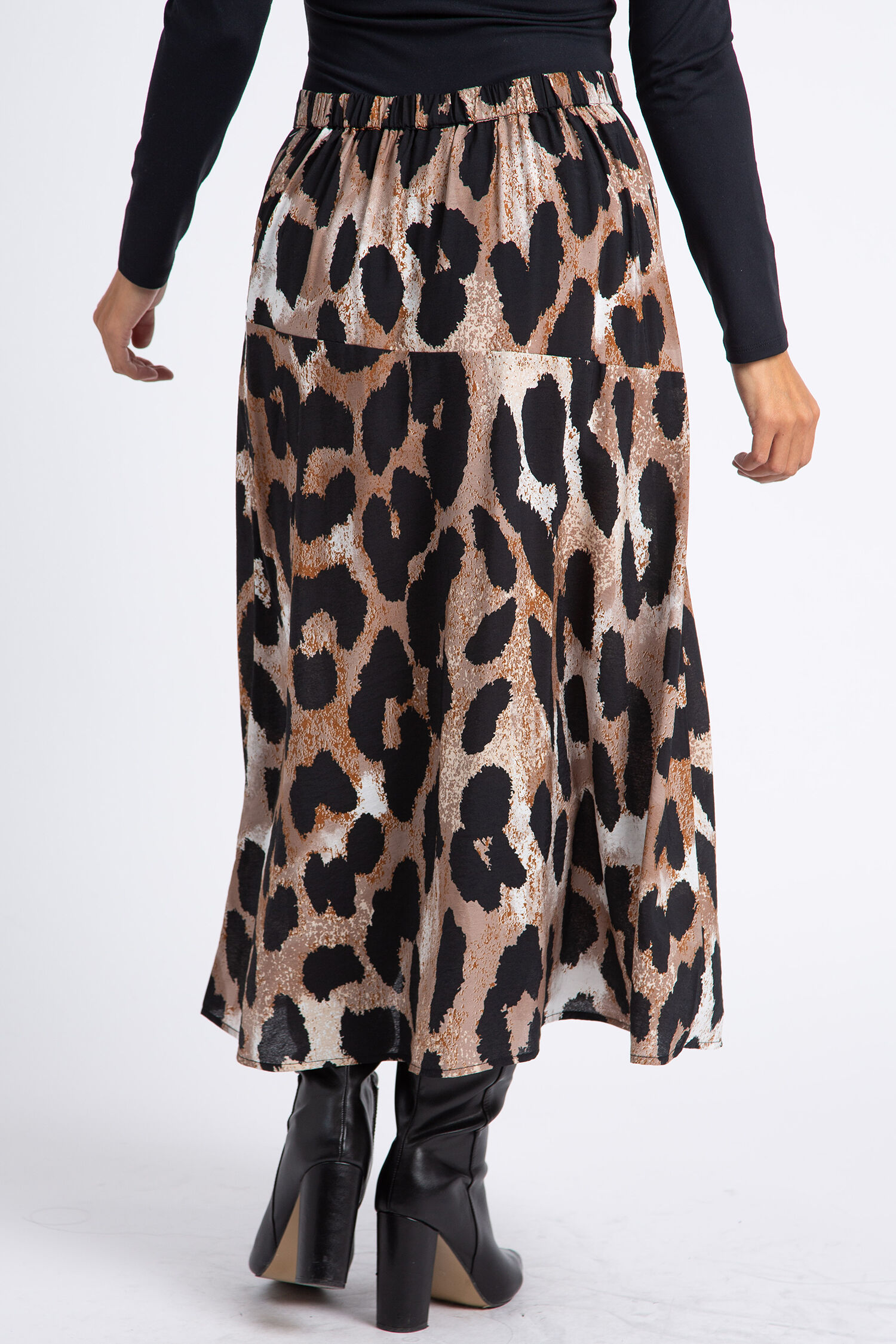 Pull-On Leopard Print Skirt w/ Buttons Image 2