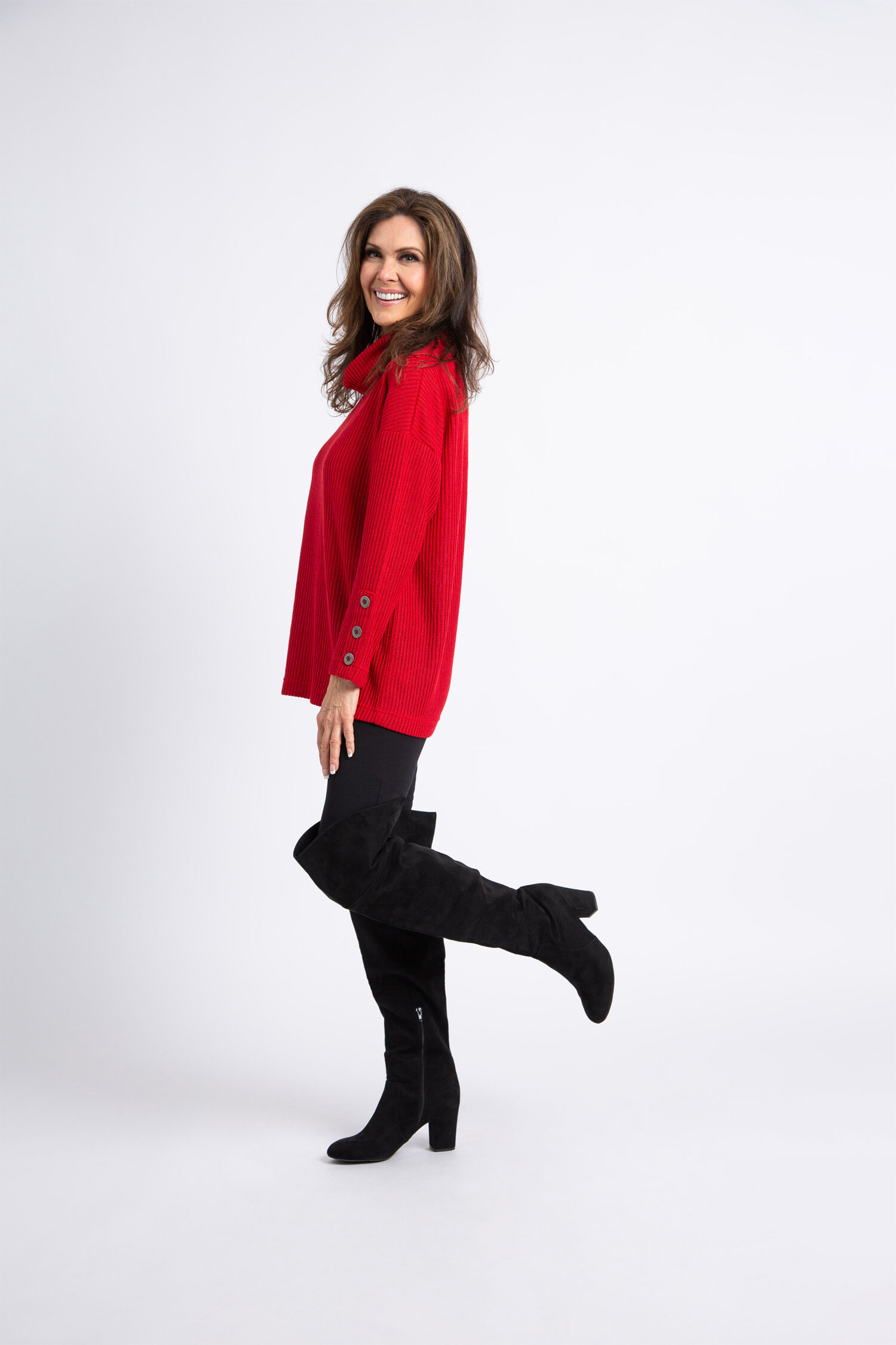 Ribbed Knit Cowl Neck Sweater  Image 2