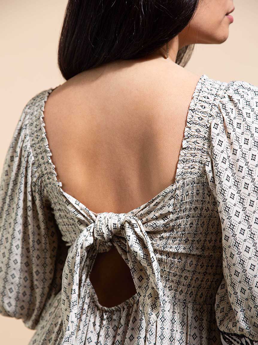 Wear 2 Ways Printed Dress w/ Embroidery Image 4