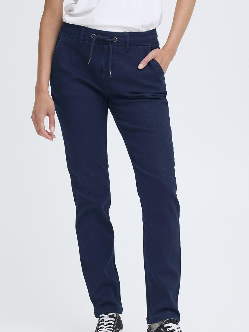 Pull-On Jeans With TIe Waist