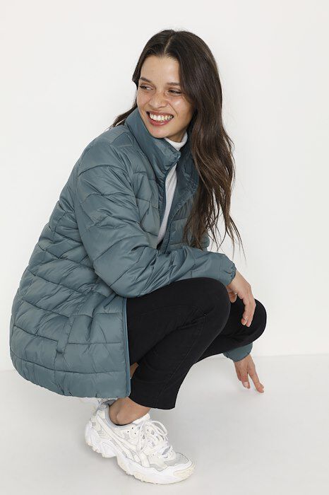Basic Zip-Up Puffer Jacket  Image 3