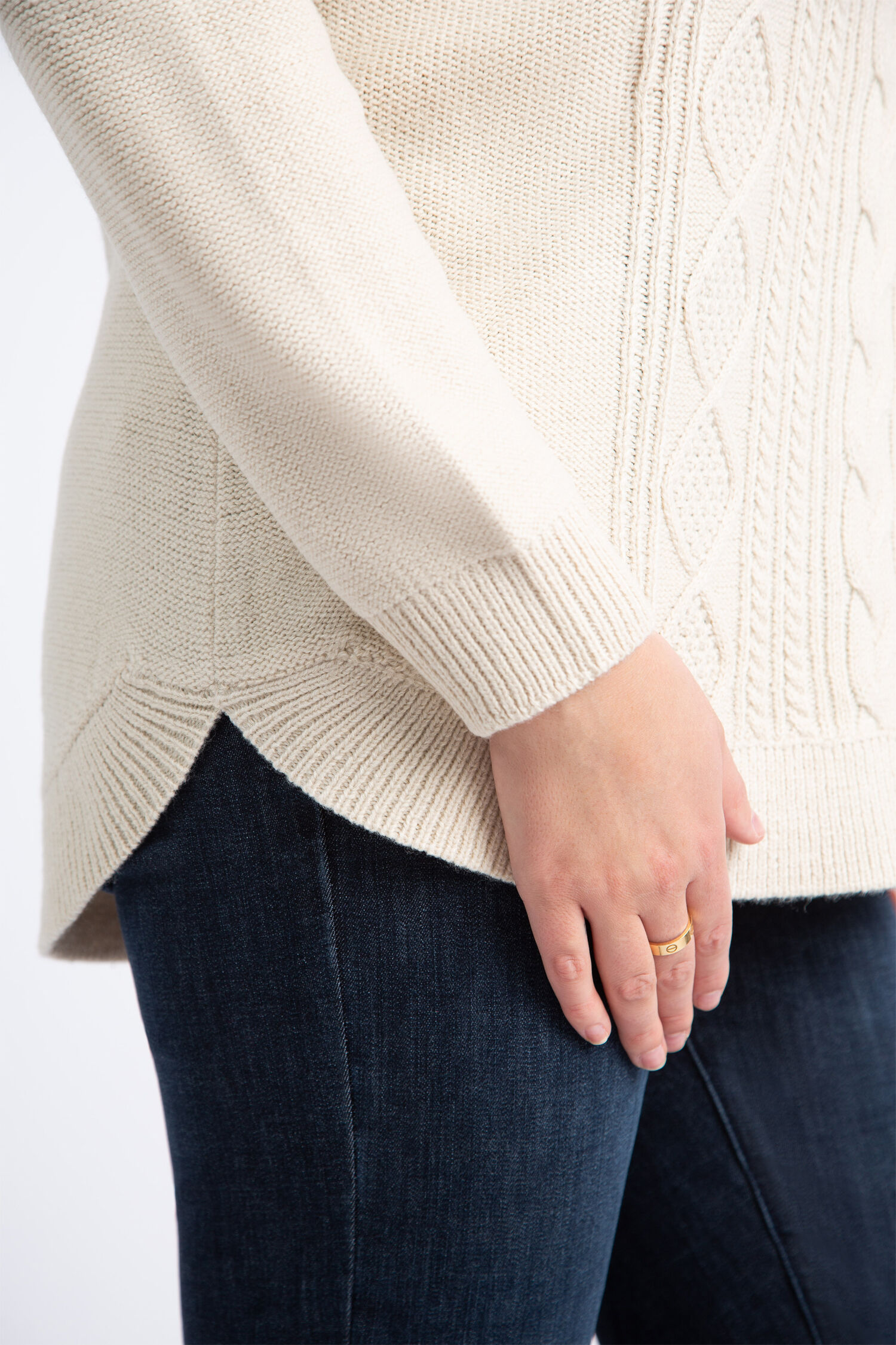 Long Sleeve Cable Knit Sweater  Image 4
