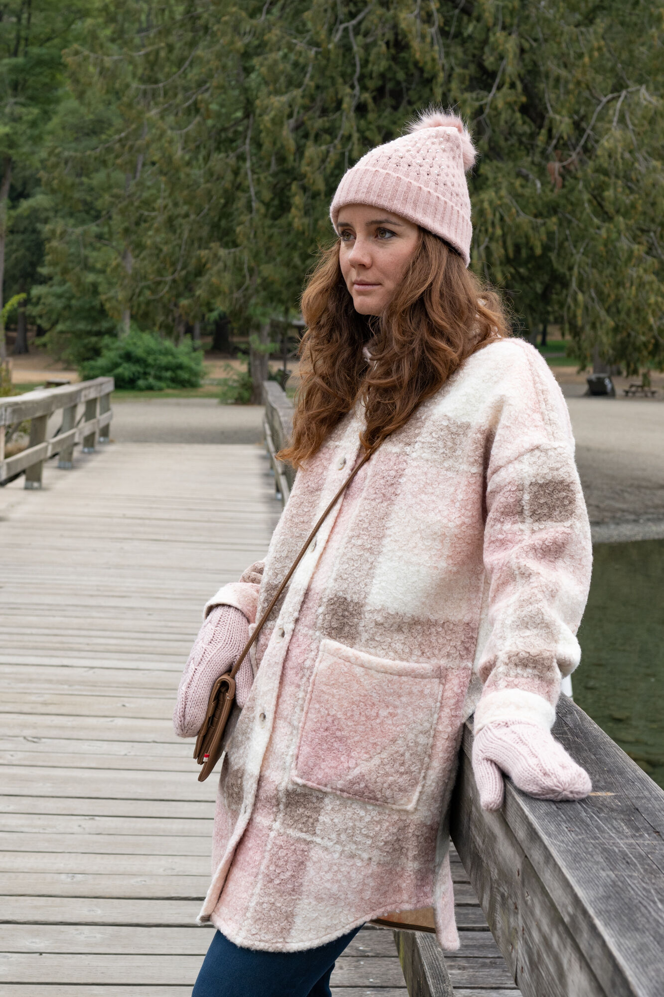 Oversized  Pink Plaid Sherpa Shacket Image 3