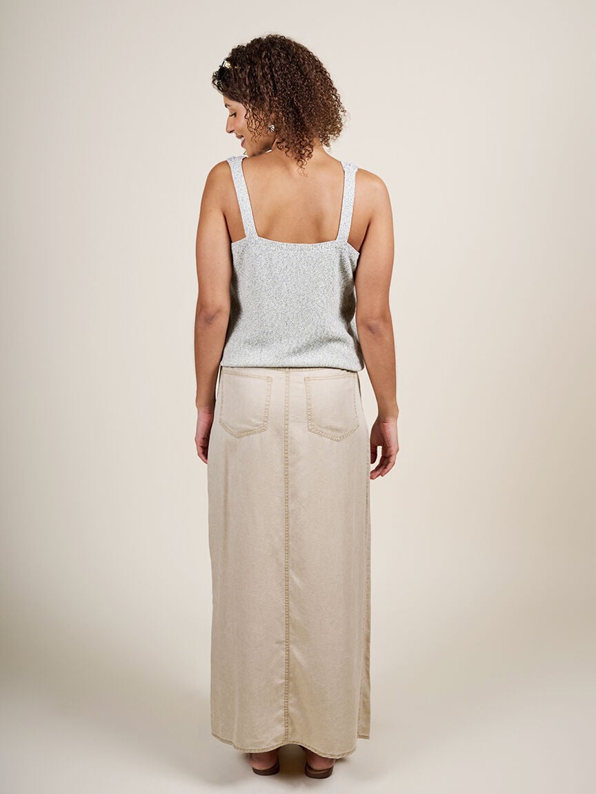 Lyocell Flowy Full Length Skirt with Pockets Image 2