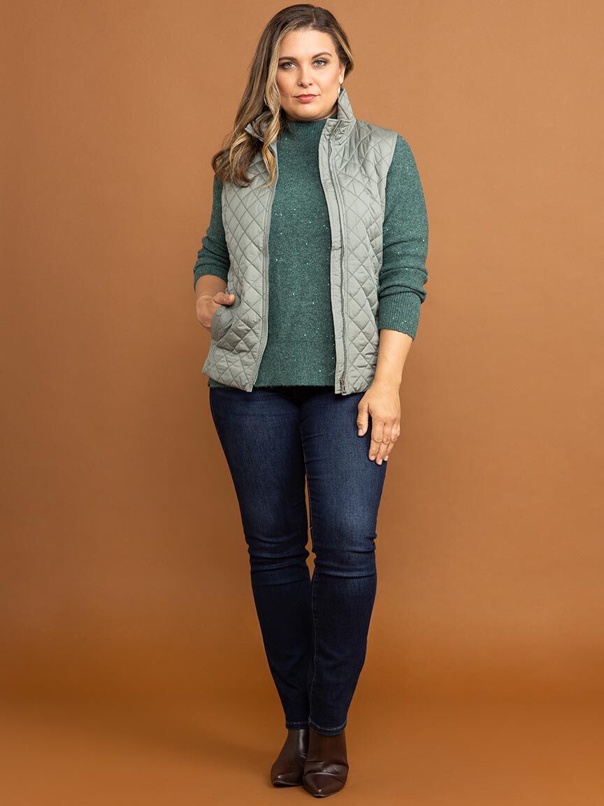 Quilted Zip-Up Vest Image 6