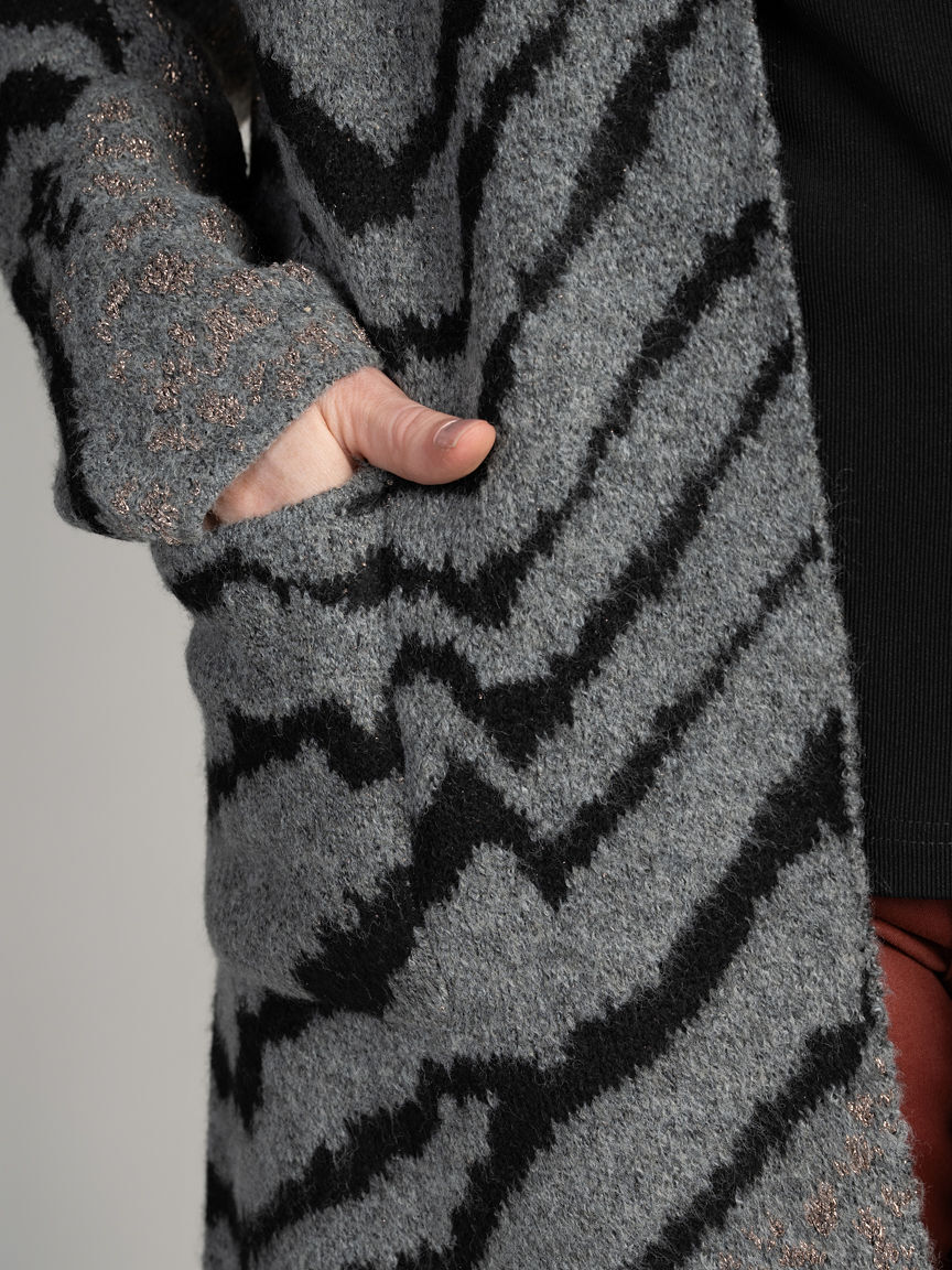 Animal Print Lurex Cardigan