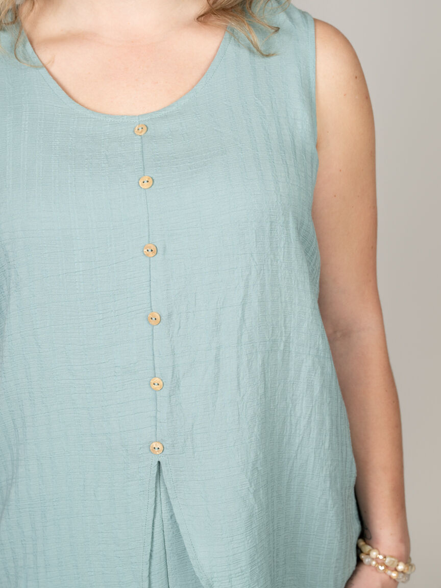 Sleeveless Top With Overlay Image 3